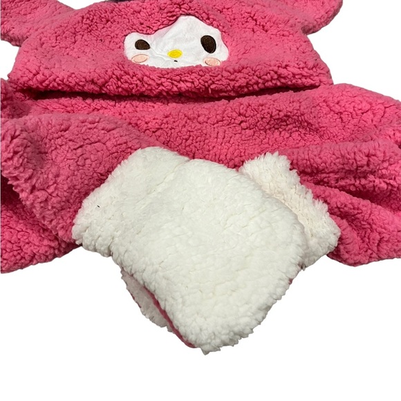 Sanrio Bright Pink My Melody Sherpa Hat Scarf Mitten Combo One Size - Picture 3 of 4